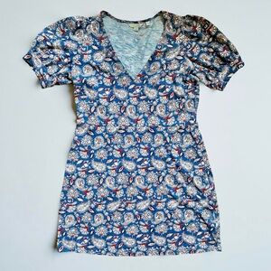 Boden Paisley Plunged Neck Mini Dress